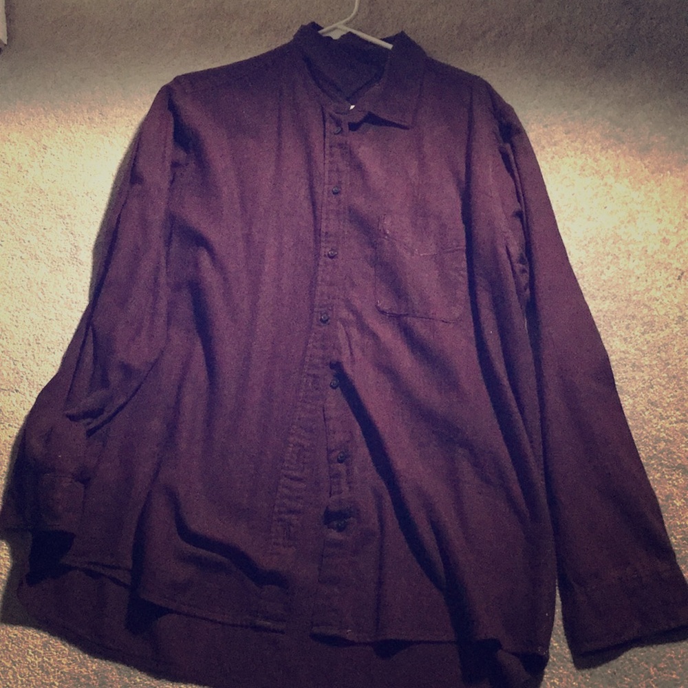 Button down long sleeve maroon shirt